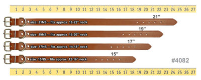 leather standard collar sizing chart