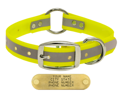 yellow k9 komfort reflective center ring collar 271 1
